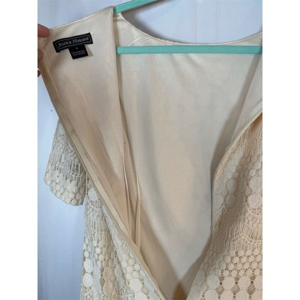 Jessica Howard Dress Womens Size 6 Ivory Lace Shift Sheath Knee Length - Picture 10 of 13